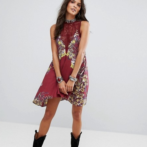Free People Dresses & Skirts - Free People Intimately Wine Marsha Lace sl…